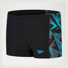 Load image into Gallery viewer, SPEEDO BOYS HYPERBOOM AQUASHORT BLACK/BLUE