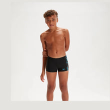 Load image into Gallery viewer, SPEEDO BOYS HYPERBOOM AQUASHORT BLACK/BLUE