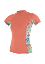 Load image into Gallery viewer, ONEILL WOMENS SIDE PRINT RASH GUARD-NECTAR/ZEPHORA
