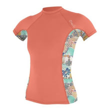 Load image into Gallery viewer, ONEILL WOMENS SIDE PRINT RASH GUARD-NECTAR/ZEPHORA