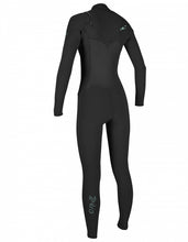 Load image into Gallery viewer, ONEILL WOMENS EPIC 4/3 CHEST ZIP FULL WETSUIT - BLACK/TEAL LOGO