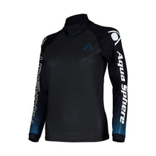Load image into Gallery viewer, AQUASPHERE WOMENS AQUASKIN V3 TOP - BLK/TURQ
