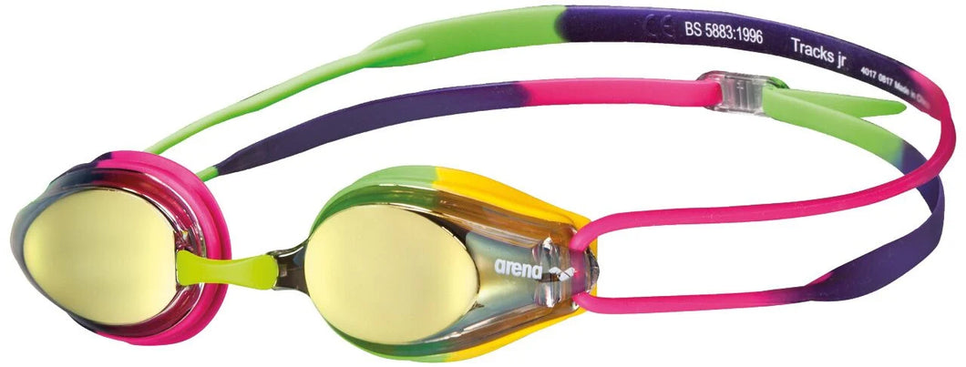ARENA TRACKS MIRROR JUNIOR SWIMMING GOGGLE  VIOLET/FUSHIA/GREEN