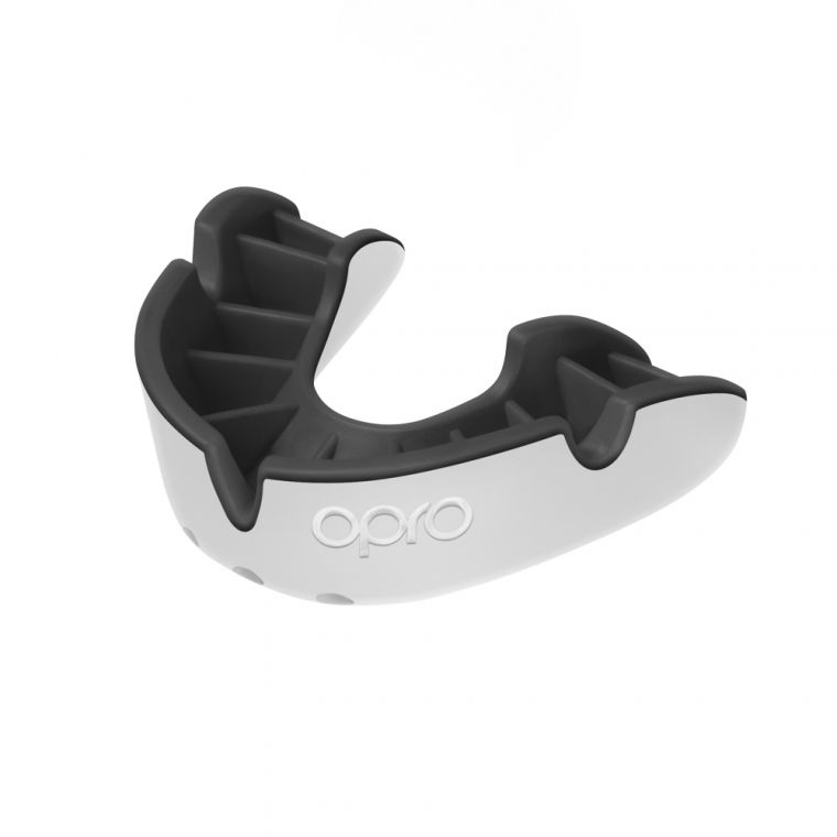 OPRO ADULT G5 SILVER MOUTHGUARD WHITE/BLACK