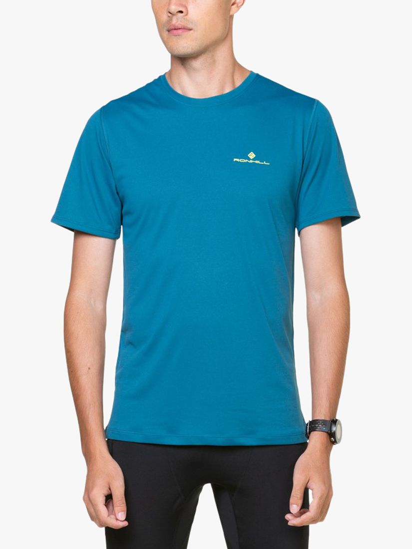 RONHILL MENS CORE SHORT SLEEVE TEE DEEP TEAL / ACID