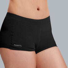 Load image into Gallery viewer, FUNKITA LADIES SWIM STILL BLACK FORM SHORT BRIEF SHORT
