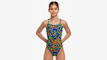 Load image into Gallery viewer, FUNKITA GIRLS SPIN THE BOTTLE COSTUME  SINGLE STRAP 1 PIECE  - MULTICOLOURED

