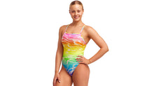 Load image into Gallery viewer, FUNKITA LADIES TIE ME TIGHT ONE PIECE SWIMMING COSTUME LAKE ACID
