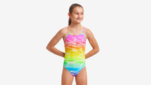 Load image into Gallery viewer, FUNKITA GIRLS TIE ME TIGHT ONE PIECE SWIMMING COSTUME LAKE ACID
