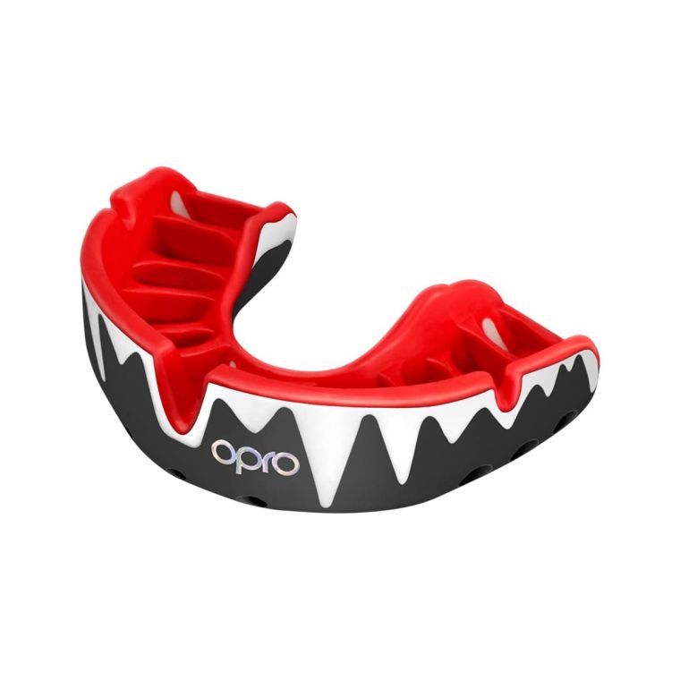 OPRO ADULT G5 PLATINUM FANGZ MOUTHGUARD BLACK/WHITE/RED