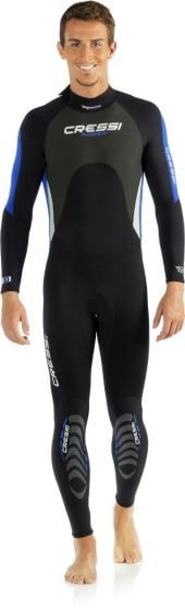 CRESSI MOREA MENS MONOPIECE WETSUIT BLACK/BLUE 3MM
