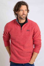 Load image into Gallery viewer, WEIRDFISH MENS NEWARK 1/4 ZIP JUMPER BARBERRY RED
