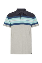 Load image into Gallery viewer, WEIRDFISH MENS ALBURY ECO CHEST STRIPE POLO SKY BLUE
