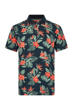 Load image into Gallery viewer, WEIRDFISH MENS SARAT ORAGNIC PRINTED POLO NAVY
