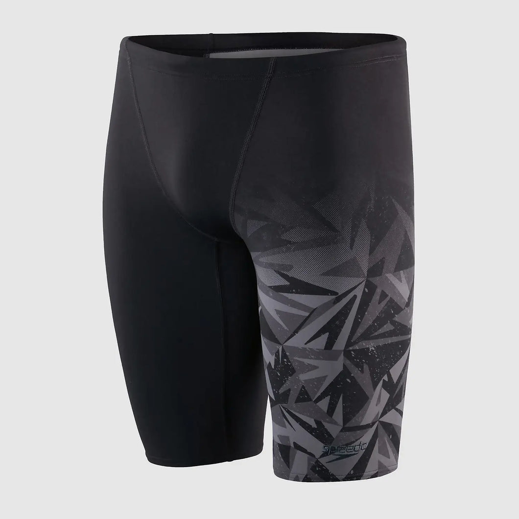 SPEEDO MENS V CUT PLACEMENT JAMMER BLACK/GREY