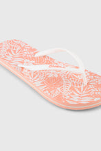 Load image into Gallery viewer, ONEILL WOMENS FLIP FLOPS PROFILE GRAPHIC PEACH ISLAND SKY
