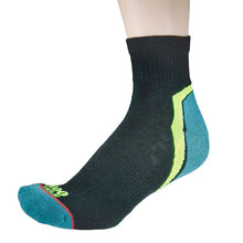 Load image into Gallery viewer, 1000 MILE MENS ACTIV QTR REPREVE SOCK BLACK/TEAL
