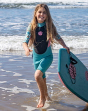 Load image into Gallery viewer, SALTROCK KIDS LUSH WAVES WETSUIT SHORTIE BLUE FLORAL
