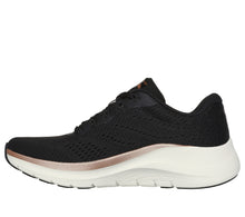 Load image into Gallery viewer, SKECHERS  WOMENS  ARCH FIT 2.0 TRAINER BLACK/ROSE GOLD
