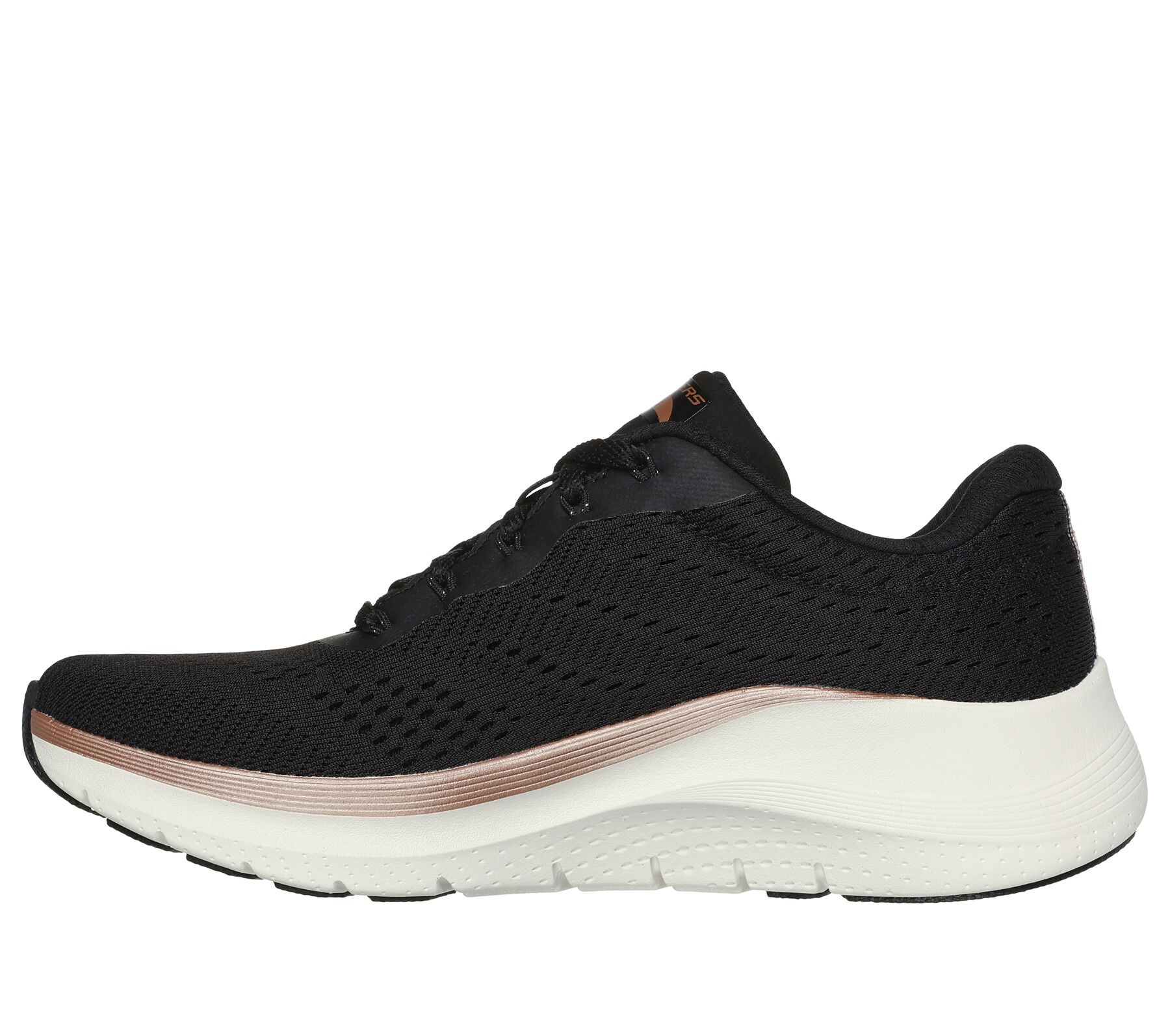 Skechers black and rose gold trainers 2025