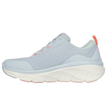 Load image into Gallery viewer, SKECHER WOMENS  DLUX WALKER 2.0 RADIANT ROSE TRAINER  BLUE/NEONCORAL
