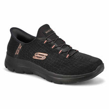 Load image into Gallery viewer, SKECHERS WOMENS SUMMTS CLASSY NIGHT BLACK/GOLD
