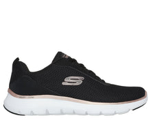 Load image into Gallery viewer, SKECHERS WOMENS FLEX APPEAL 5.0 UPTAKE BLACK/ROSE GOLD
