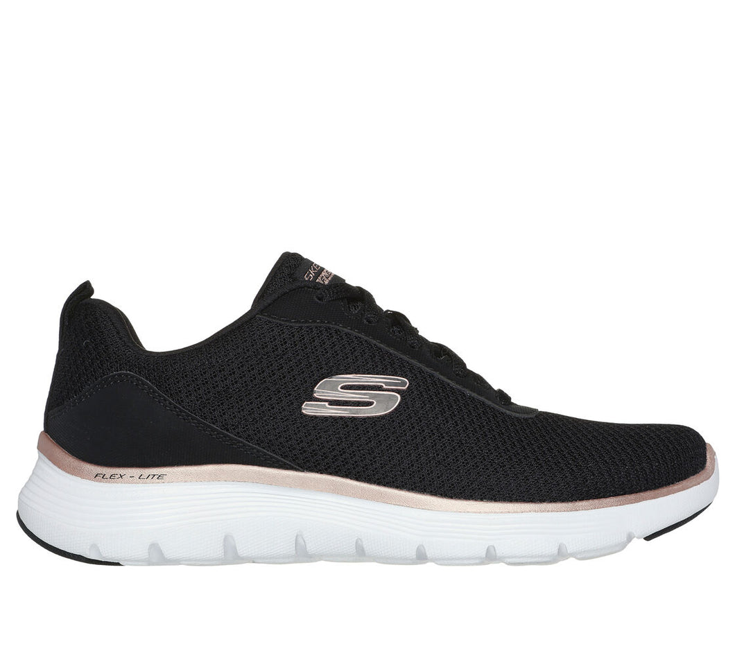 SKECHERS WOMENS FLEX APPEAL 5.0 UPTAKE BLACK/ROSE GOLD