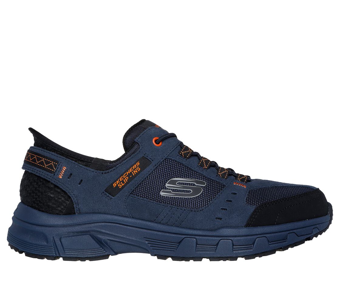 SKECHER MENS OAK CANYON SLIP IN NAVY ORANGE