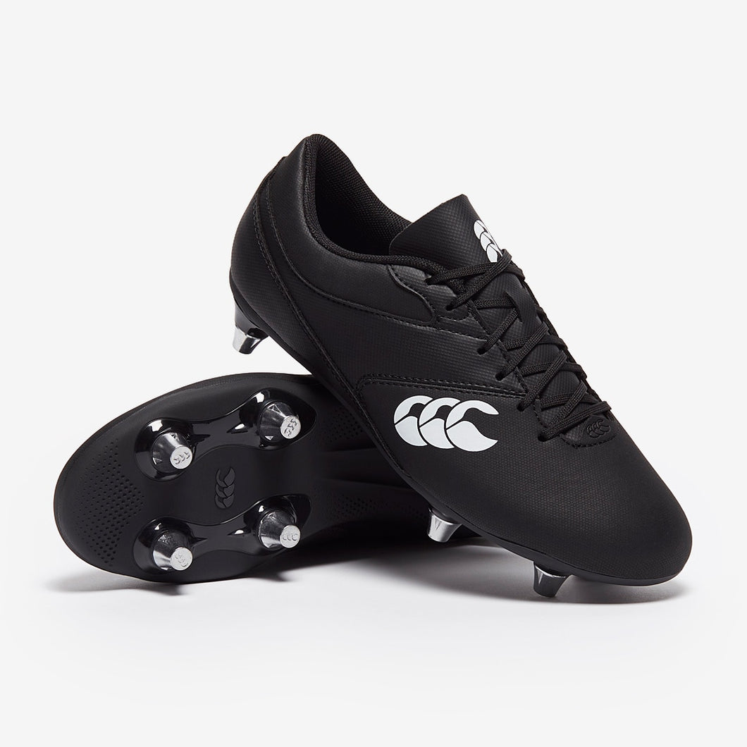 CANTERBURY PHOENIX RAZE SG JUNIOR RUGBY BOOT BLACK/WHITE