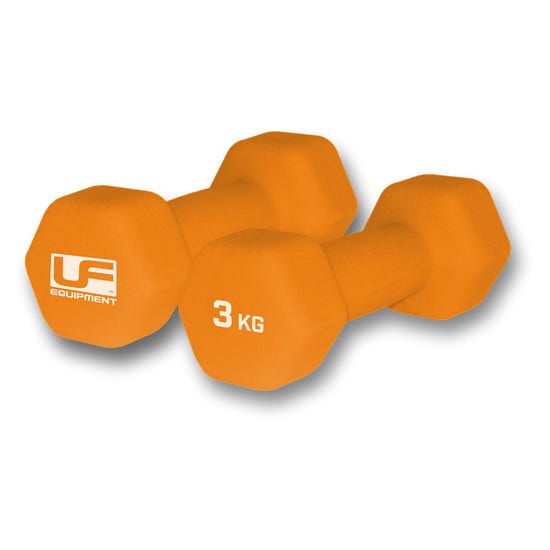 URBAN FITNESS HEX DUMBBELLS 2x3kg ORANGE