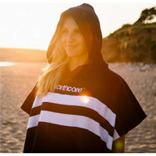 Load image into Gallery viewer, NORTHCORE 2025 BEACH BASHA STRIPE HOODED CHANGE TOWEL NAVY
