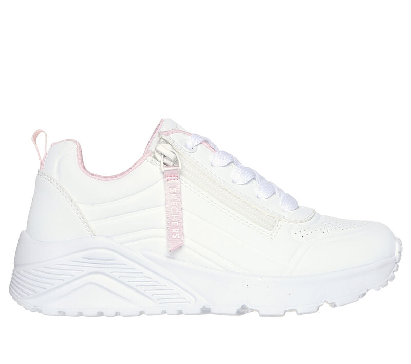 Girls white skechers sales