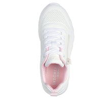 Load image into Gallery viewer, SKECHERS GIRLS UNO LITE EASY ZIP WHITE
