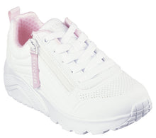Load image into Gallery viewer, SKECHERS GIRLS UNO LITE EASY ZIP WHITE
