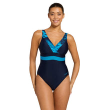 Load image into Gallery viewer, ZOGGS WOMENS FIJI SQUAREBACK COSTUME  NAVY/BLUE
