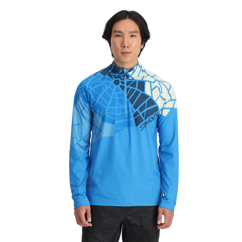 SPYDER MENS LEGACY 1/2 ZIP MIDLSYER AETHER BLUE