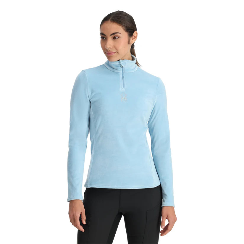SPYDER SHIMMER BUG 1/2 ZIP BLUE SMALL