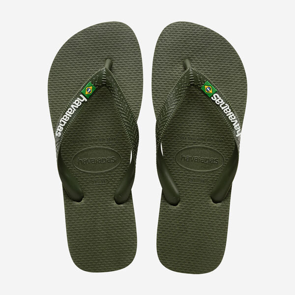 HAVAIANAS BRASIL LOGO GREEN OLIVE