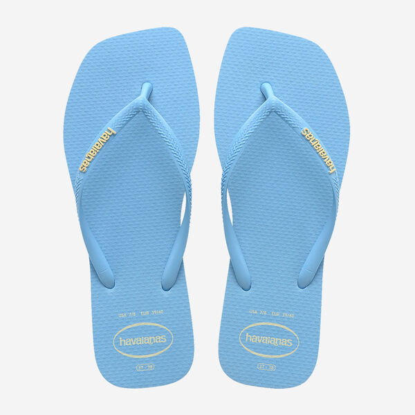 HAVAIANAS LADIES SLIM SQUARE LOGO POP UP LAVENDER BLUE