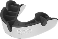 Load image into Gallery viewer, OPRO JUNIOR G5 SILVER MOUTHGUARD WHITE/ BLACK
