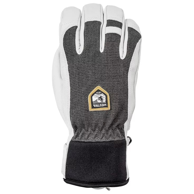 HESTRA MENS ARMY LEATHER PATROL GLOVE CHARCOAL GREY/WHITE