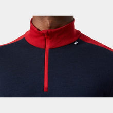 Load image into Gallery viewer, HELLY HANSEN MENS LIFA MERINO MIDWEIGHT 1/2 ZIP BASE LAYER NAVY
