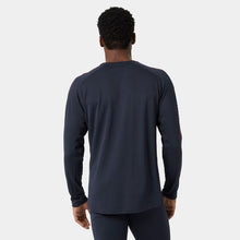 Load image into Gallery viewer, HELLY HANSEN MENS LIFA ACTIVE STRIPE CREW BASE LAYER NAVY
