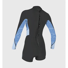 Load image into Gallery viewer, ONEILL WOMENS BAHIA 2/1MM BACK ZIP LONG SLEEVE SHORTY BLACK/BLUE
