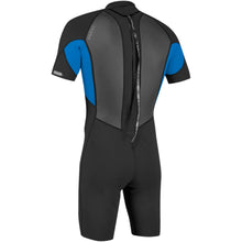 Load image into Gallery viewer, ONEILL MENS REACTOR-2 2MM BACK ZIP SHORTY WETSUIT BLACK/OCEAN (NS)
