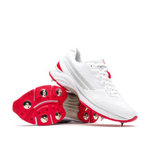 Load image into Gallery viewer, GRAY NICOLLS JUNIOR VELOCITY 5.0 CRICKET SPIKE WHITE/RED

