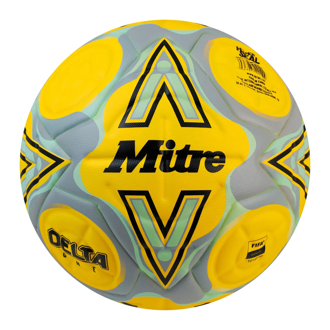 MITRE DELTA ONE 24 MATCH FOOTBALL YELLOW/BLACK/GREY