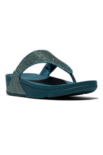 Load image into Gallery viewer, FITFLOP LULU SHIMMERGLITZ TOE POST SANDALS DEEP OCEAN
