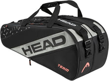 Load image into Gallery viewer, Head Team Large 9 Racket Padel Bag - Black/Ceramic
